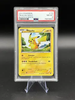 Pikachu 115/114 - Secret Rare - Black and White - Pokemon - PSA 8 - Image 1