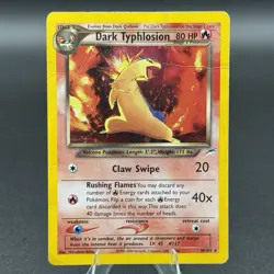Dark Typhlosion 10/105 Unlimited Holo Rare Pokemon Neo Destiny - DMG - Image 1