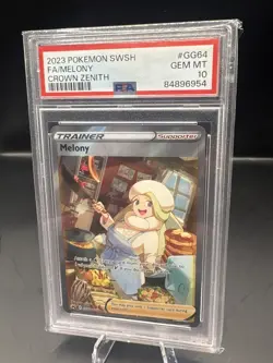 2023 Pokemon SWSH Full Art Trainer Melony Crown Zenith #GG64 PSA 10 Mint - Image 1