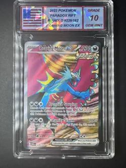 2023 POKEMON PAR EN-PARADOX RIFT ULTRA RARE #229 ROARING MOON EX MVG 10 GEM - Image 1