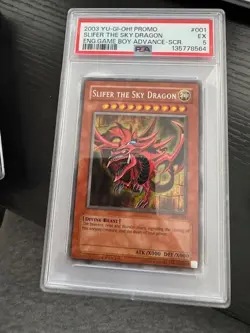 2003 YU-GI-Oh! Promo Slifer the Sky Dragon English Game Boy Ad-Secret Rare PSA5 - Image 1