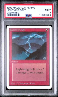 1993 MTG UNLIMITED LIGHTNING BOLT PSA 9 - Image 1