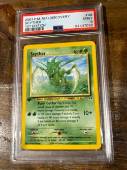 Pokemon 2001 Neo Discovery 1ST Edition SCYTHER #46 PSA 9 Mint RARE - Image 1