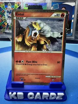 Pokemon TCG Entei HGSS20 Shiny Black Star Holo Card Ungraded Unverified - Image 1