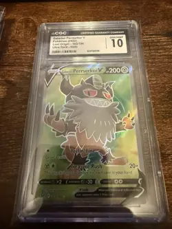 CGC 10 Galarian Perrserker V #183/196 Pokemon Lost Origin 2022 Ultra Rare Holo - Image 3