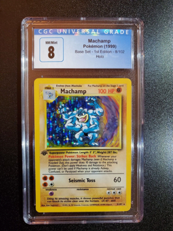 1999 Pokemon Base Set Machamp Holo #8/102 1st Edition CGC 8 - Image 2