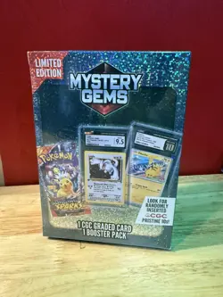 Pokemon Limited Edition Mystery Gems CGC Slab and 1 Booster Pack New Sealed - Image 1