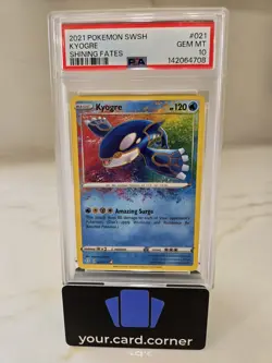 Pokemon Kyogre 2021 Sword & Shield: Shining Fates 021/072 PSA 10 Gem Mint - Image 3