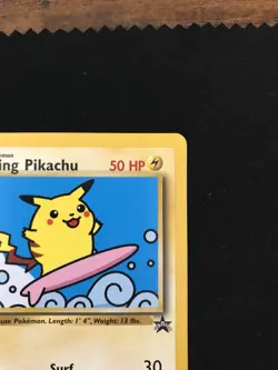Surfing Pikachu Pokemon 28 Black Star Promo WOTC LP - Image 4