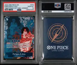 2024 ONE PIECE TOURNAMENT PACK OCTOBER-DECEMBER WINNER PORTGAS D ACE 053 PSA 10 - Image 2