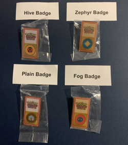 Pokemon Trading Card Game League Johto Gym Badges Pins Lot Of 4 1999 Sealed - Image 1