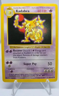 Pokemon Card - Kadabra Base Set (Shadowless) 32/102 Uncommon - Image 1