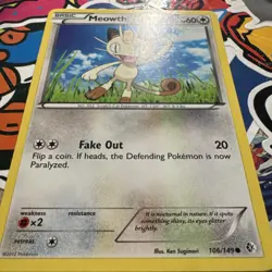 Pokemon TCG Meowth B&W Boundaries Crossed 106/149 Regular Common Card M/NM - Image 2