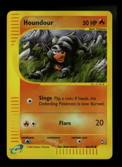 #3 Houndour 86/147 Aquapolis 2002 Reverse Holo E-Series Vintage Pokemon Card TCG - Image 1