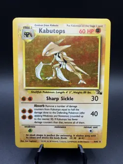 Pokemon TCG Kabutops Fossil 9/62 Holo 1999-2000 Wizards Base Set Copyright Holo - Image 1