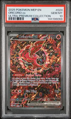 2025 POKEMON MEP EN-ME BLACK STAR PROMO #024 ORICORIO EX PSA 10 - Image 1