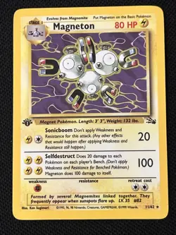 Pokemon Magneton 11/62 Fossil Holo NM-LP - Image 1