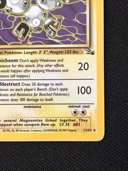 Pokemon Magneton 11/62 Fossil Holo NM-LP - Image 5