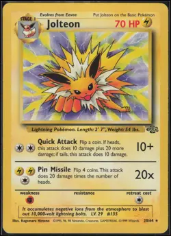 Jolteon 20/64 Rare Jungle Pokemon Lightly Played - Image 1