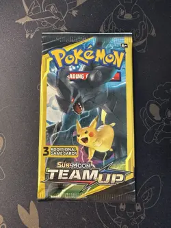 Rare Pokemon Team Up 3 Card Factory Sealed Booster Pack HEAVY 7.72g - Image 2