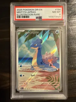 Pokemon TCG Misty's Lapras 194/182 Illustration Rare Destined Rivals PSA 8 - Image 1