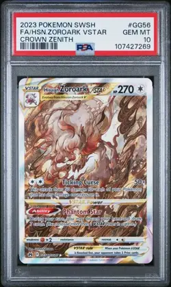 PSA 10 Hisuian Zoroark VSTAR Full Art GG54/GG70 Crown Zenith Pokemon 2023 - Image 1