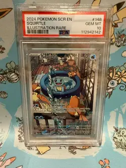 Pokemon Squirtle Stellar Crown Illustration Rare #148/142 PSA 10 Gem Mint - Image 1