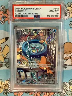 Pokemon Squirtle Stellar Crown Illustration Rare #148/142 PSA 10 Gem Mint - Image 2