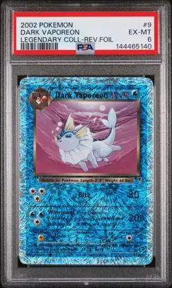 Dark Vaporeon 9/110 Pokemon Legendary Collection Reverse Holo #9 PSA 6 - Image 1