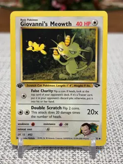 2000 Pokemon #43/132 Giovanni's Meowth (Gym Challenge) - 1st Edition NM - Image 1