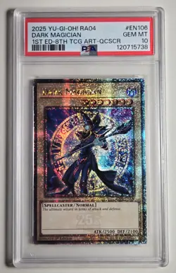 2025 YU-GI-OH! QUARTER CENTURY STAMPEDE Dark Magician QCR RA04-EN106 QCSR PSA 10 - Image 1