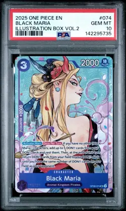 One Piece EN BLACK MARIA Illustration Box Vol 2 PSA Gaded 10 Mint Condition - Image 1