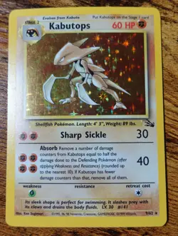 Kabutops 9/62 Holo Rare Fossil Set Pokemon Card VLP-LP - Image 1