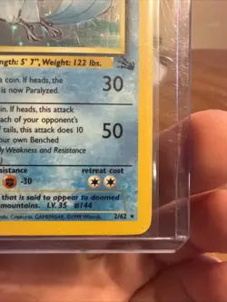 Pokemon TCG Articuno Fossil Holo Unlimited Rare Card 2/62 LP Condition - Image 4