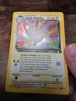 Pokemon Dark Raichu Holo TCG Card 83/82 Secret Rare 2000 - Image 4