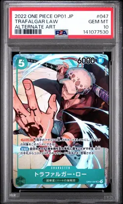 PSA 10 Trafalgar Law OP01-047 SR Parallel Alt Art One Piece Card Game JP - Image 1