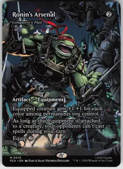 MTG Ronin's Arsenal Conqueror's Flail Borderless Normal NM TMNT Magic 15 - Image 1
