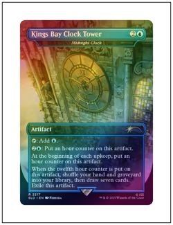 1x Kings Bay Clock Tower - Midnight Clock, Foil, Uncharted Secret Lair, MTG NM - Image 1