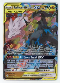 Reshiram & Zekrom GX - Pokemon 2019 Cosmic Eclipse #157 EX - Image 1