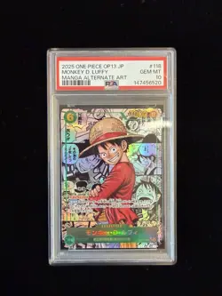 MANGA MONKEY D. LUFFY One Piece OP13 Carrying on His Will Japanese #118 PSA 10 - Image 1