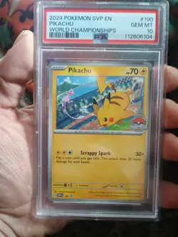 Pokemon Pikachu SVP 190 Black Star Promo Card PSA 10 World Championships - Image 1