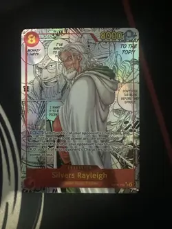 One Piece Silvers Rayleigh Parallel Manga Card OP08-118 Two Legends Foil - Image 1