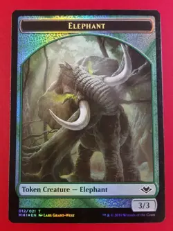 1x Elephant | FOIL TOKEN 012/021 | Modern Horizons | MTG Magic Cards - Image 1
