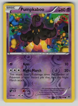 Pumpkaboo 44/119 Common Phantom Forces Pokemon Reverse Holo MP - Image 1