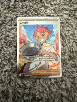 Pokemon Trainer Crispin TCG Full Art Holo Ultra Rare Card 164/142 NM Condition - Image 1