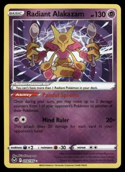 Pokemon Tcg Radiant Alakazam 059/195 Sword & Shield - Silver Tempest Holo NM - Image 1