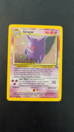 Pokemon TCG Gengar Fossil Holo Card 5/62 Unlimited Rare Vintage WOTC - Image 2
