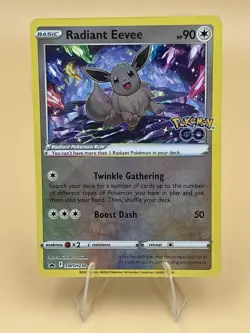 Radiant Eevee SWSH230 Pokemon GO Premium Collection Promo Holo Mint 2022 - Image 1