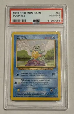 1999 Pokemon Squirtle 063/102 Base Set Regular PSA 8 - Image 1