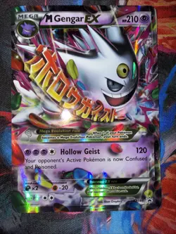 Pokemon TCG M Gengar EX Black Star Promos XY166 Shiny Holo Card - Image 1